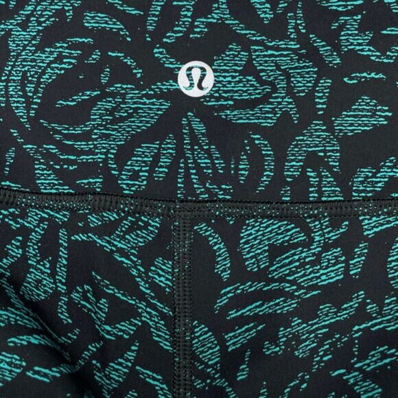 LULULEMON Wunder Under Low-Rise Tight Sz 4 Thrive Viridian Green Black - Picture 9 of 10